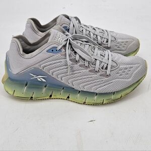 Reebok Zig Kinetica Lemon Glow Fluid Blue & Grey Womens Size 8